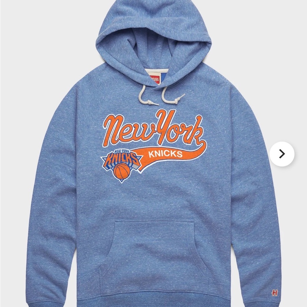 HOMAGE New York Knicks Heather Blue & Orange Hooded Sweatshirt